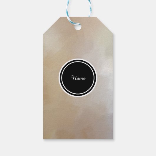 Monogram Elegante en Abstracte achtergrond Cadeaulabel (Achterkant)