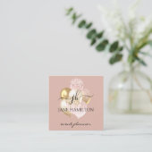 Monogram Elegante Glitterballonnen Vierkante Visitekaartje (Staand voorkant)
