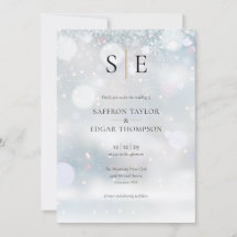Monogram Elegante Goud Zwart Winter Huwelijk