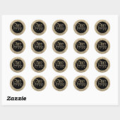 Monogram Elegante Gouden Glam Seal Ronde Sticker (Vel)