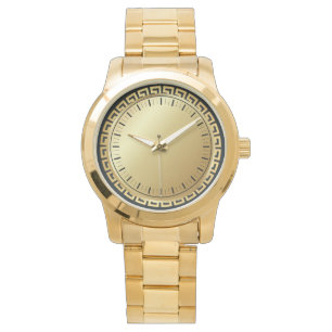 Monogram Elegante Heren Overmaat Gouden Armband Horloge