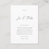 Monogram Elegante Kalligrafie Liefde & Bedankt Bru Plaatskaartje (Voorkant)