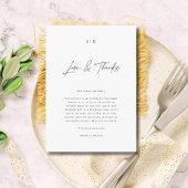 Monogram Elegante Kalligrafie Liefde & Bedankt Bru Plaatskaartje