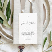 Monogram Elegante Kalligrafie Liefde & Bedankt Bru Plaatskaartje