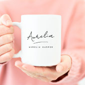 Monogram Elegante Klassieke Gepersonaliseerde Hand Koffiemok