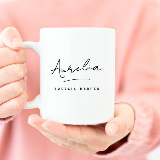 Monogram Elegante Klassieke Gepersonaliseerde Hand Koffiemok