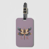 Monogram Elegante Libelle Paars Bagagelabel (Voorkant (verticaal))