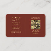 Monogram Elegante Logo L Modern Donker Terracotta Visitekaartje (Achterkant)