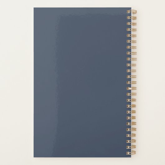 Monogram Elegante Marine Blauw Goud Professioneel Planner (Achterkant)