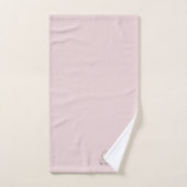 Monogram Elegante minimale Blush Roze en Zwart Bad Handdoek (Handdoek)