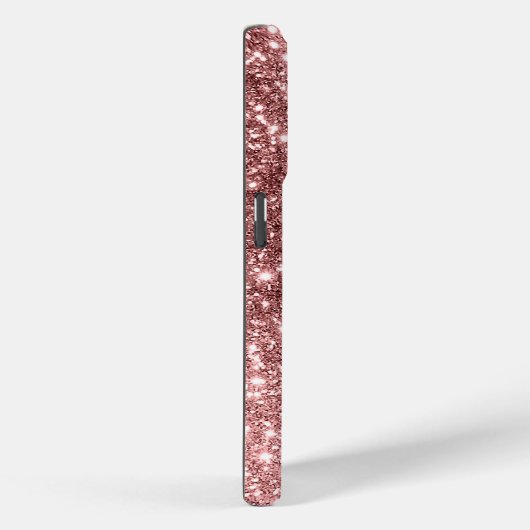 Monogram Elegante minimale Gouden Roos Glitter Fol Case-Mate iPhone Case (Achterkant / Rechts)