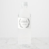 Monogram Elegante Moderne Bar Bruiloft gunst Waterfles Etiket (Voorkant)