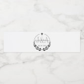 Monogram Elegante Moderne Bar Bruiloft gunst Waterfles Etiket (Enkel label)