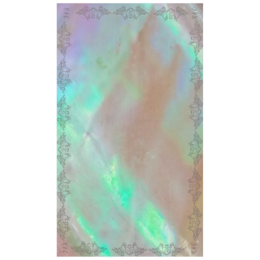 Monogram Elegante Moeder-van-Parel Groene LRG Brui Tafelkleed (Voorkant)