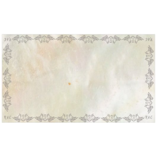 Monogram Elegante Moeder-van-Parel Perzik LRG Brui Tafelkleed (Voorkant (Horizontaal))