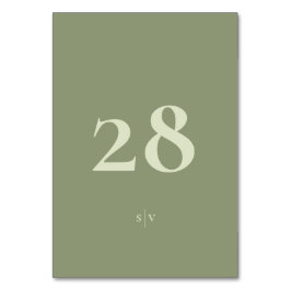 Monogram Elegante Moss Sage Green Wedding Kaart