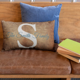Monogram elegante naam leder Faux Kussen