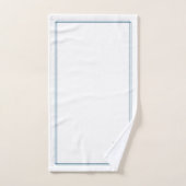 Monogram Elegante Navy Blauwe Rand Briefpapier Bad Handdoek (Handdoek)