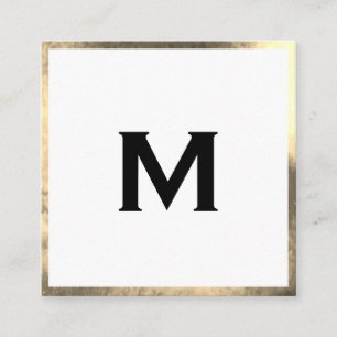Monogram Elegante Nep Gouden Rand Vierkante Visitekaartje