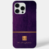 Monogram elegante paarse gouden luxe Case-Mate iPhone case (Achterkant)