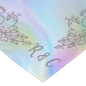 Monogram Elegante parelmoer kleur SM. Bruiloft Tafelkleed (Gekanteld)