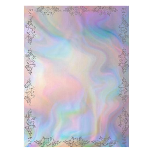 Monogram Elegante parelmoer kleur SM. Bruiloft Tafelkleed (Voorkant)