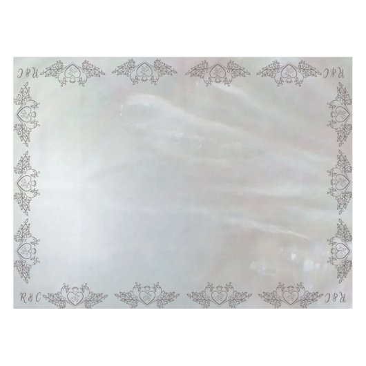 Monogram Elegante parelmoer Lila SM. Bruiloft Tafelkleed (Voorkant (Horizontaal))