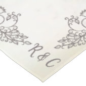 Monogram Elegante parelmoer-perzik SM. Bruiloft Tafelkleed (Gekanteld)