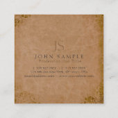 Monogram Elegante Premium Dikke Luxe Damast Vierkante Visitekaartje (Achterkant)