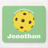 Monogram Elegante retro Pickleball groen Muismat (Voorkant)