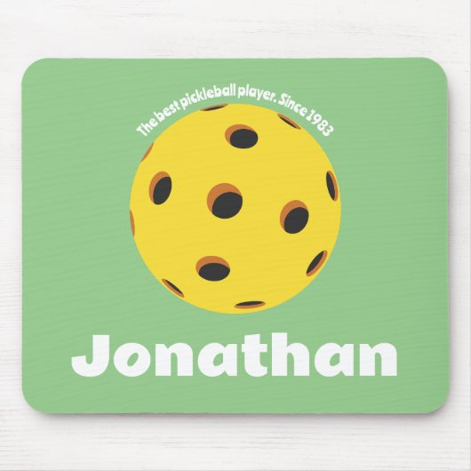 Monogram Elegante retro Pickleball groen Muismat (Voorkant)