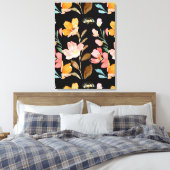 Monogram Elegante Roze Waterverf Canvas Afdruk (Insitu (Slaapkamer))