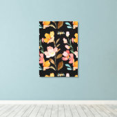 Monogram Elegante Roze Waterverf Canvas Afdruk (Insitu (Houten vloer))