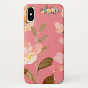 Monogram Elegante Roze Waterverf Case-Mate iPhone Case
