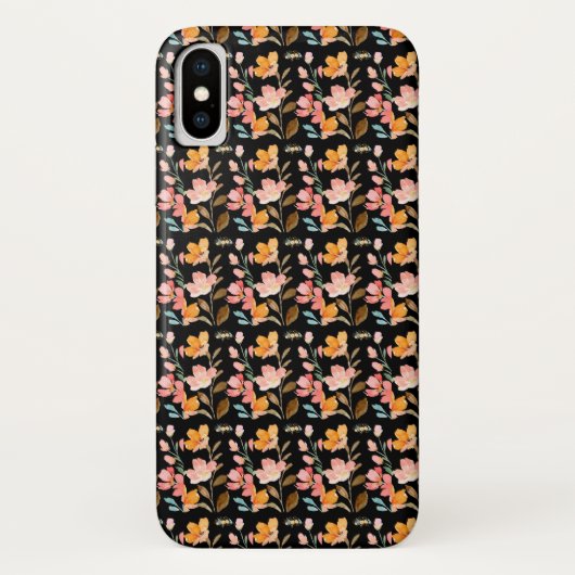 Monogram Elegante Roze Waterverf Case-Mate iPhone Case (Achterkant)