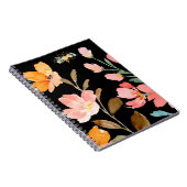 Monogram Elegante Roze Waterverf Notitieboek (Rechterzijde)