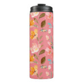 Monogram Elegante Roze Waterverf Thermosbeker (Voorkant)