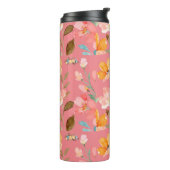 Monogram Elegante Roze Waterverf Thermosbeker (Gedraaid links)