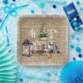 Monogram Elegante rustieke waterverf Vakantie fees Papieren Bordje (Feest)