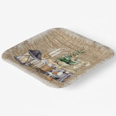 Monogram Elegante rustieke waterverf Vakantie fees Papieren Bordje (Gebogen)