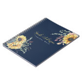 Monogram Elegante Rustieke Zonnebloemen Wiskunde L Notitieboek (Linkerzijde)