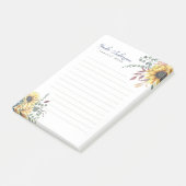 Monogram Elegante Rustieke Zonnebloemen Wiskunde L Post-it® Notes (Schuin)