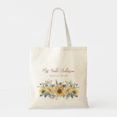 Monogram Elegante Rustieke Zonnebloemen Wiskunde L Tote Bag (Achterkant)