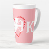 monogram elegante schattige valentijn, zoet voor k latte mok (Rechterhoek)