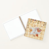 Monogram Elegante schetsen val bladeren schrijven Notitieboek (Binnen)