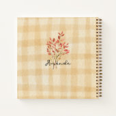 Monogram Elegante schetsen val bladeren schrijven Notitieboek (Achterkant)