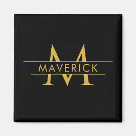 Monogram Elegante Sierlijke Op Maat Gemaakte Naam Magneet