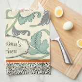 Monogram elegante stijlvolle bloemen Natuurlijk Theedoek (Quarter Fold)