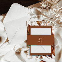 Monogram Elegante Terracotta Bruiloft