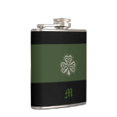 Monogram Elegante trendy gelukkige Ierse shamrock Heupfles (Rechts)